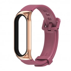 Ремінець MiJobs з металевою капсулою для Xiaomi Mi Band 6 Wine-red